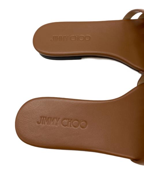 JIMMY CHOO（ジミーチュウ）JIMMY CHOO (ジミーチュウ) LARAN FLATサンダル ブラウン サイズ:36 1/2の古着・服飾アイテム