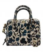 TORY BURCHトリーバーチ）の古着「花柄ボストンバック」｜アイボリー×ブルー