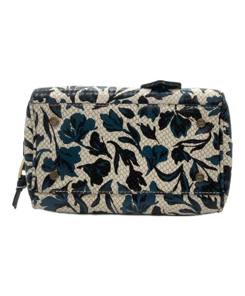 TORY BURCH（トリーバーチ）TORY BURCH (トリーバーチ) 花柄ボストンバック アイボリー×ブルーの古着・服飾アイテム