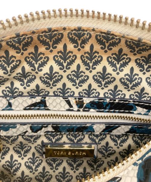 TORY BURCH（トリーバーチ）TORY BURCH (トリーバーチ) 花柄ボストンバック アイボリー×ブルーの古着・服飾アイテム