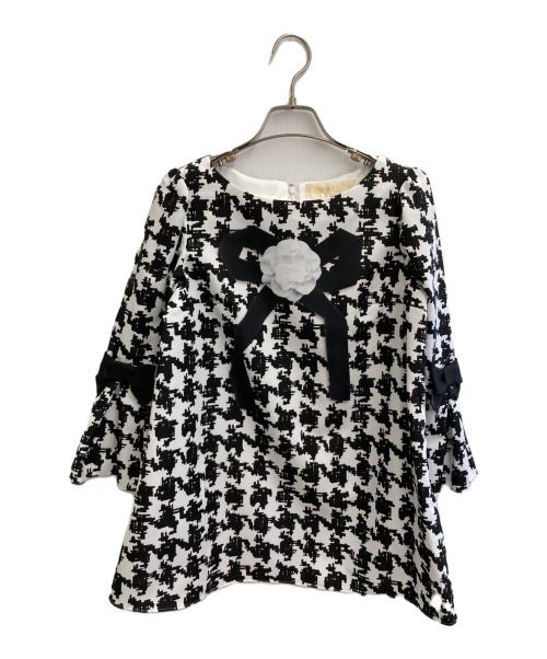 M'S GRACY（エムズグレイシー）M'S GRACY (エムズグレイシー) カメリア  ストライプ ブラウス ホワイト×ブラック サイズ:38 未使用品の古着・服飾アイテム