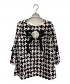 M'S GRACY  MAGGYエムズグレイシーマギー）の古着「カメリアチュニック」｜ブラック×ピンク