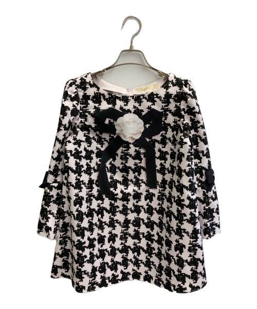 M'S GRACY  MAGGY（エムズグレイシーマギー）M'S GRACY  MAGGY (エムズグレイシーマギー) カメリアチュニック ブラック×ピンク サイズ:38の古着・服飾アイテム