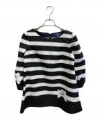 M'S GRACY MAGGYエムズグレイシーマギー）の古着「カメリアチュニック」｜ブラック×ホワイト