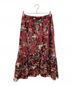 GRACE CONTINENTAL（グレースコンチネンタル）の古着「ベルベットオパールスカート」｜バーガンディー