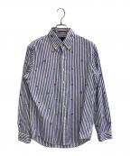 RALPH LAURENラルフローレン）の古着「ストライプシャツ」｜ホワイト×ネイビー