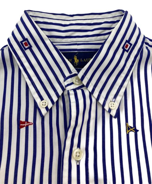 RALPH LAUREN（ラルフローレン）RALPH LAUREN (ラルフローレン) ストライプシャツ ホワイト×ネイビー サイズ:Sの古着・服飾アイテム