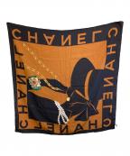 CHANELシャネル）の古着「大判スカーフ」｜ブラック×ブラウン