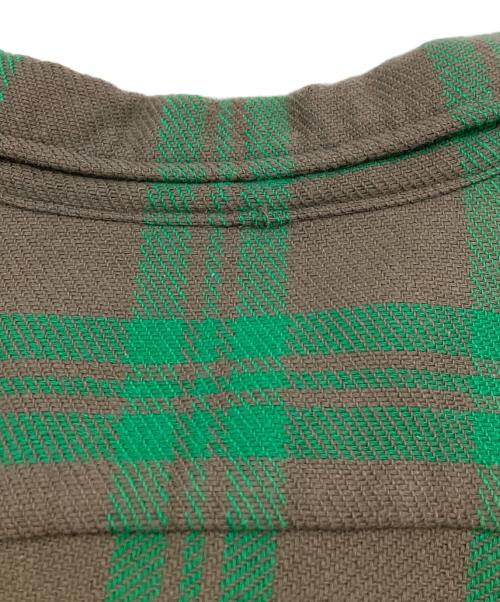 TENDERLOIN（テンダーロイン）TENDERLOIN (テンダーロイン) オープンカラーチェックシャツ グレー×グリーン サイズ:XSの古着・服飾アイテム