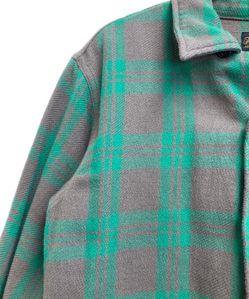 TENDERLOIN（テンダーロイン）TENDERLOIN (テンダーロイン) オープンカラーチェックシャツ グレー×グリーン サイズ:XSの古着・服飾アイテム
