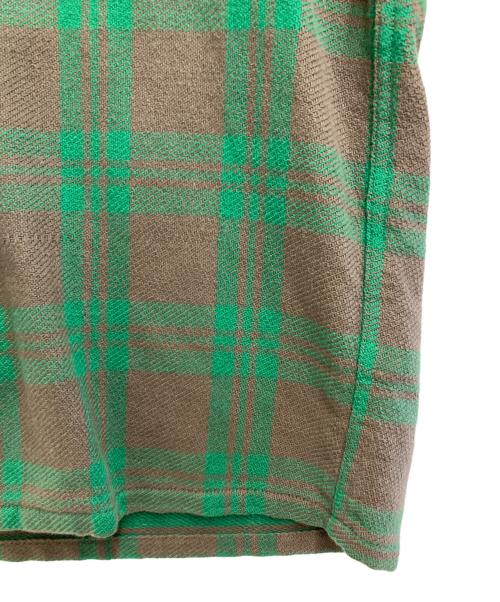 TENDERLOIN（テンダーロイン）TENDERLOIN (テンダーロイン) オープンカラーチェックシャツ グレー×グリーン サイズ:XSの古着・服飾アイテム