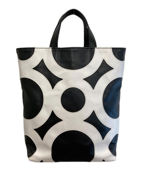 COMME des GARCONS（コムデギャルソン）COMME des GARCONS (コムデギャルソン) スクエアシンボルバッグS ホワイト×ブラックの古着・服飾アイテム