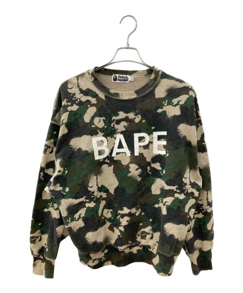 A BATHING APE（ア ベイシング エイプ）A BATHING APE (ア ベイシング エイプ) MAP CAMO CREWNECK RELAXED FIT SWEATSHIRT マルチカラー サイズ:Mの古着・服飾アイテム