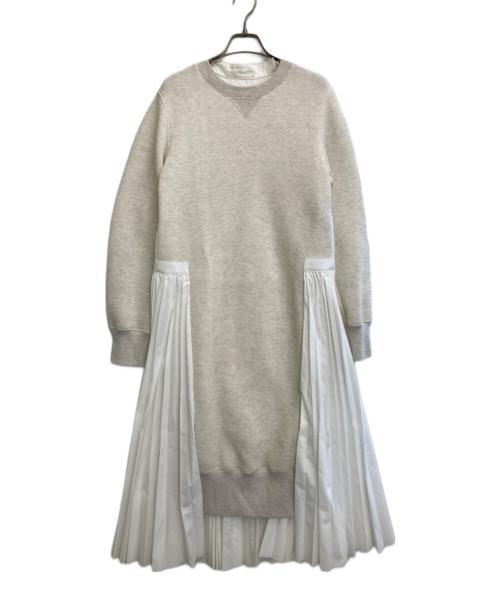 sacai（サカイ）sacai (サカイ) スウェットドッキング シャツワンピース ライトグレー サイズ:SIZE 2の古着・服飾アイテム