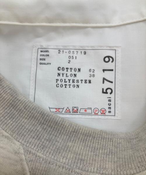 sacai（サカイ）sacai (サカイ) スウェットドッキング シャツワンピース ライトグレー サイズ:SIZE 2の古着・服飾アイテム