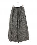 MM6 Maison Margielaエムエムシックスメゾンマルジェラ）の古着「21SS グレンチェックフレアパンツ」｜ブラック