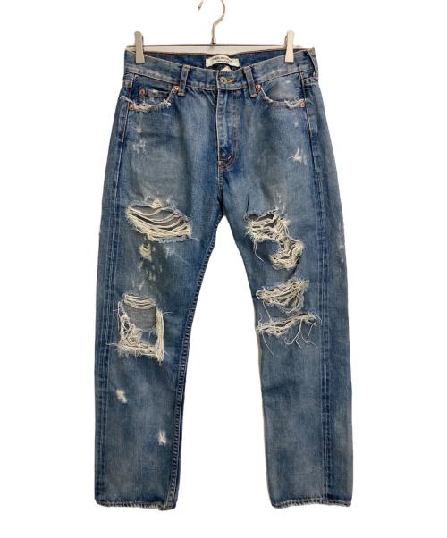 JUNYA WATANABE COMME des GARCONS（(ジュンヤワタナベ コムデギャルソン）JUNYA WATANABE COMME des GARCONS ((ジュンヤワタナベ コムデギャルソン) ダメージデニムパンツ インディゴ サイズ:Mの古着・服飾アイテム