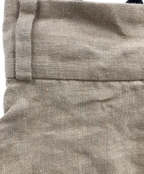 Adam et Rope（アダム エ ロペ）Adam et Rope (アダム エ ロペ) ヨーロピアンフラックスリネンサスペンダースカート ブラウン サイズ:Mの古着・服飾アイテム