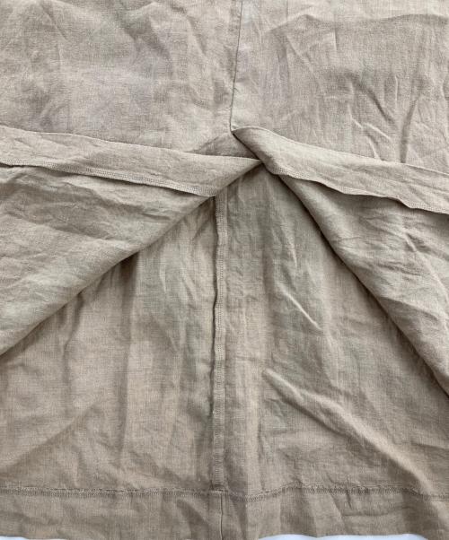 Adam et Rope（アダム エ ロペ）Adam et Rope (アダム エ ロペ) ヨーロピアンフラックスリネンサスペンダースカート ブラウン サイズ:Mの古着・服飾アイテム