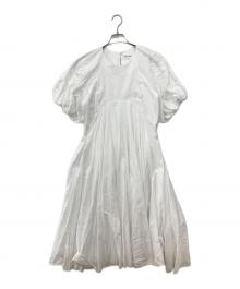 aayushi（アユ―シ）の古着「パフスリーブエンブロイダリーフレアワンピース」｜ホワイト