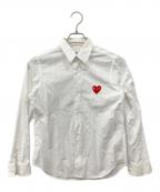 PLAY COMME des GARCONSプレイコムデギャルソン）の古着「ハートワッペンシャツ」｜ホワイト