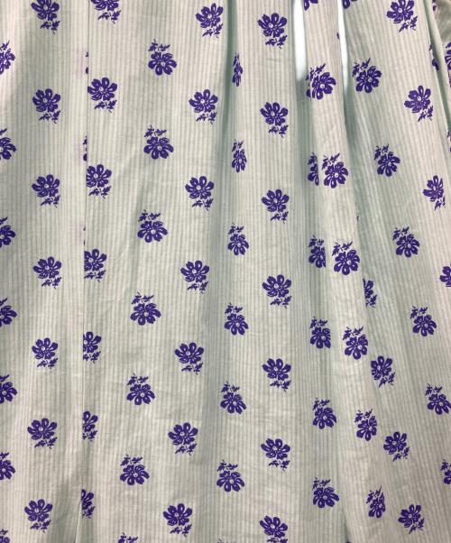 ne quittez pas（ヌキテパ）ne quittez pas (ヌキテパ) Cotton Dobby Stripe Flower Print Gather Dress ミントグリーン サイズ:-の古着・服飾アイテム