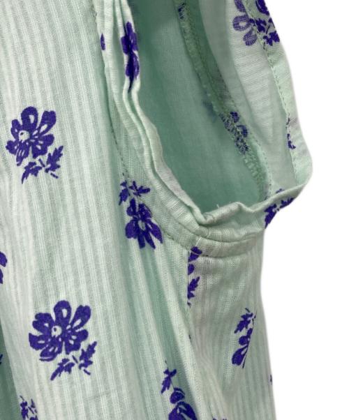 ne quittez pas（ヌキテパ）ne quittez pas (ヌキテパ) Cotton Dobby Stripe Flower Print Gather Dress ミントグリーン サイズ:-の古着・服飾アイテム
