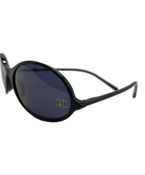 CHANEL（シャネル）CHANEL (シャネル) オーバルサングラス ブラック サイズ:52□18-135の古着・服飾アイテム