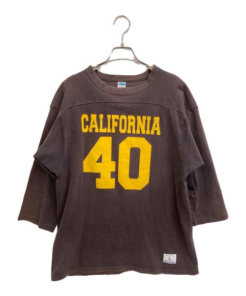 Champion（チャンピオン）Champion (チャンピオン) フットボールTシャツ ブラウン サイズ:Lの古着・服飾アイテム