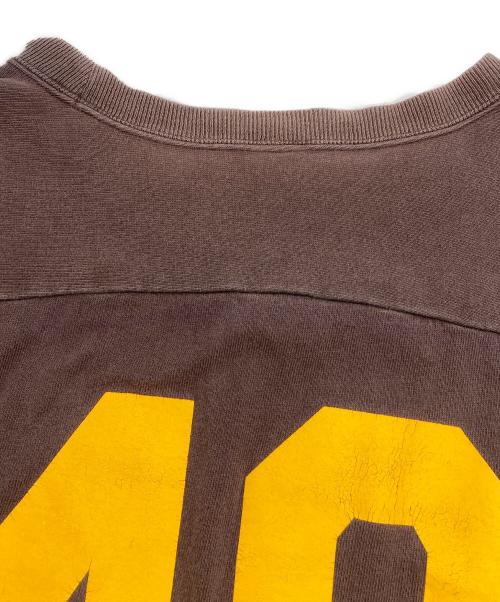 Champion（チャンピオン）Champion (チャンピオン) フットボールTシャツ ブラウン サイズ:Lの古着・服飾アイテム