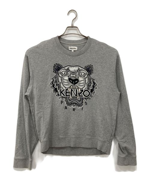 KENZO（ケンゾー）KENZO (ケンゾー) エンブロイダード タイガー バラエティー スウェット グレー サイズ:Lの古着・服飾アイテム