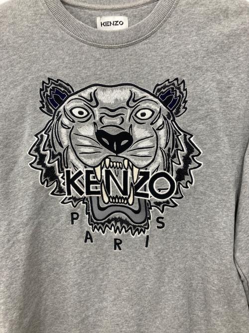 KENZO（ケンゾー）KENZO (ケンゾー) エンブロイダード タイガー バラエティー スウェット グレー サイズ:Lの古着・服飾アイテム