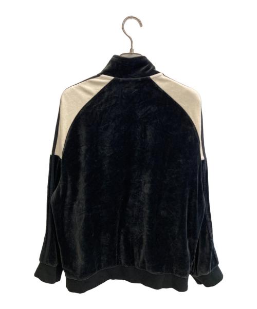 adidas（アディダス）adidas (アディダス) ベロアトラックジャケット ブラック×ホワイト サイズ:Lの古着・服飾アイテム