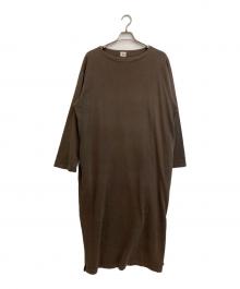 BLURHMS（ブラームス）の古着「Classic Boat Neck Dress クラシックボートネックドレス」｜ブラウン