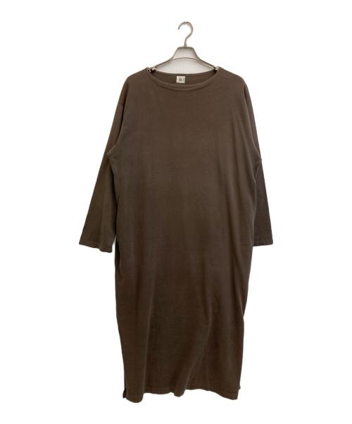 BLURHMS（ブラームス）blurhms (ブラームス) Classic Boat Neck Dress クラシックボートネックドレス ブラウンの古着・服飾アイテム