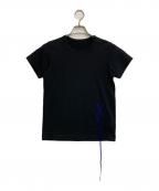 Y'sワイズ）の古着「COTTON JERSEY Y'S LOGO STITCH ROUND NECK HALF SLEEVE T」｜ブラック