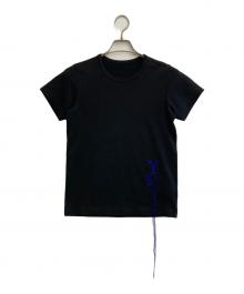 Y's（ワイズ）の古着「COTTON JERSEY Y'S LOGO STITCH ROUND NECK HALF SLEEVE T」｜ブラック