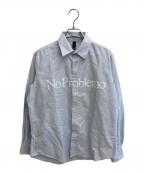 No Problemoノープロブレモ）の古着「25SS L/S Stripe Shirt」｜ブルー×ホワイト