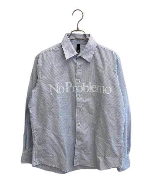 No Problemo（ノープロブレモ）No Problemo (ノープロブレモ) 25SS L/S Stripe Shirt ブルー×ホワイト サイズ:Sの古着・服飾アイテム