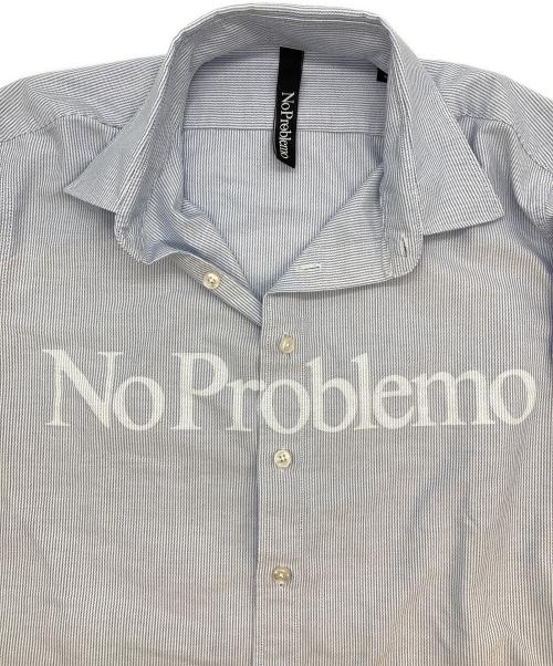 No Problemo（ノープロブレモ）No Problemo (ノープロブレモ) 25SS L/S Stripe Shirt ブルー×ホワイト サイズ:Sの古着・服飾アイテム