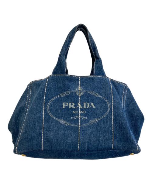 PRADA（プラダ）PRADA (プラダ) CANAPA トートバッグ ネイビーの古着・服飾アイテム