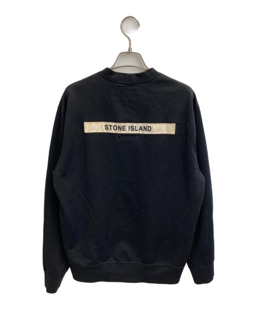 Stone Island Denims（ストーンアイランドデニム）STONE ISLAND Denims (ストーンアイランドデニム) バックロゴスウェット ブラック サイズ:Lの古着・服飾アイテム
