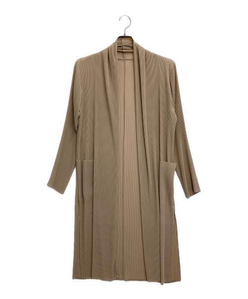 SPECCHIO（スペッチオ）SPECCHIO (スペッチオ) クリスタルプリーツシフォンロングジャケット ベージュ サイズ:40の古着・服飾アイテム