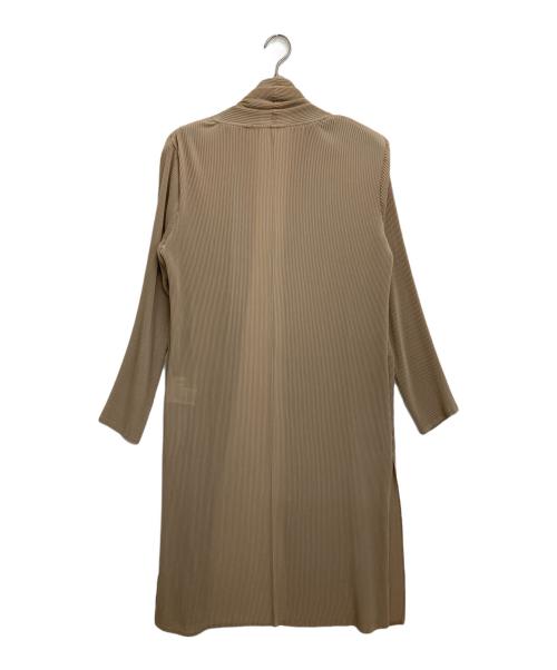 SPECCHIO（スペッチオ）SPECCHIO (スペッチオ) クリスタルプリーツシフォンロングジャケット ベージュ サイズ:40の古着・服飾アイテム