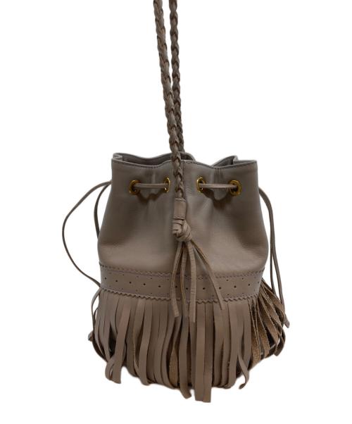 J&M DAVIDSON（ジェイ＆エム デヴィッドソン）J&M DAVIDSON (ジェイ＆エム デヴィッドソン) カーニバル 巾着ショルダーバッグ ベージュの古着・服飾アイテム