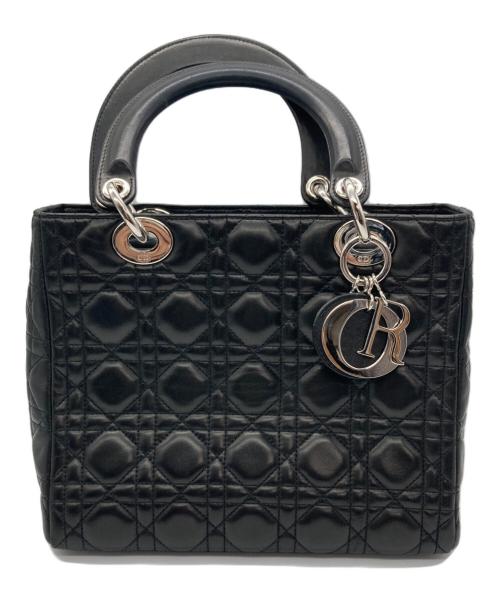 Christian Dior（クリスチャン ディオール）Christian Dior (クリスチャン ディオール) Lady Dior バッグ ミディアム ブラックの古着・服飾アイテム