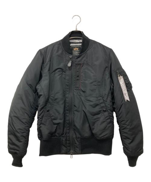 ALPHA（アルファ）ALPHA (アルファ) NUMBER (N)INE (ナンバーナイン) MA-1ジャケット ブラック サイズ:Lの古着・服飾アイテム