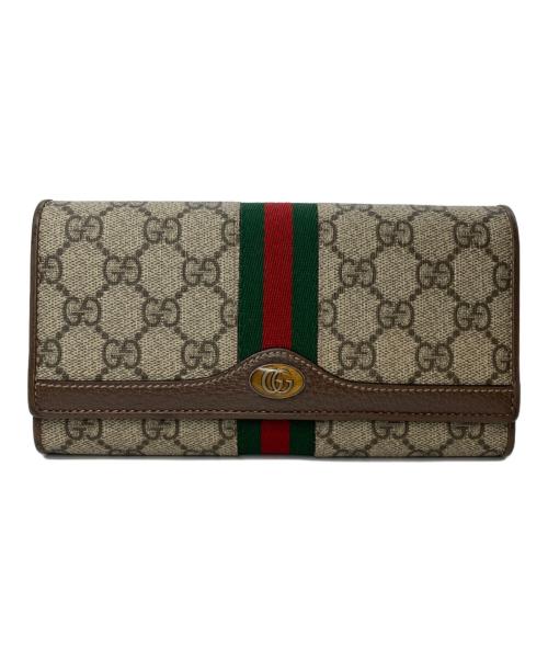 GUCCI（グッチ）GUCCI (グッチ) Ophida GG Chain Wallet ベージュの古着・服飾アイテム