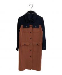 GRACE CLASS（グレースクラス）の古着「バイカラージャケットドレス」｜ブラウン