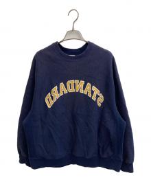 blurhms ROOTSTOCK（ブラームスルーツストック）の古着「Soft&Hard Sweat Crew-neck PRINT Big」｜ネイビー